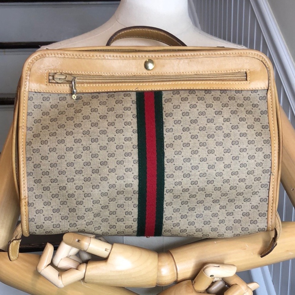 GUCCI Ophidia Micro GG Top Handle Full Zipper Travel Carry Case Vintage